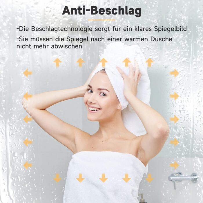 Елегантне дзеркало для ванної кімнати з LED-підсвічуванням 40x60 см, холодне біле світло, енергозберігаюче, настінне