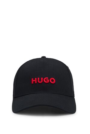 Чоловіча кепка HUGO Jude з бавовняного твілу з логотипом, чорна