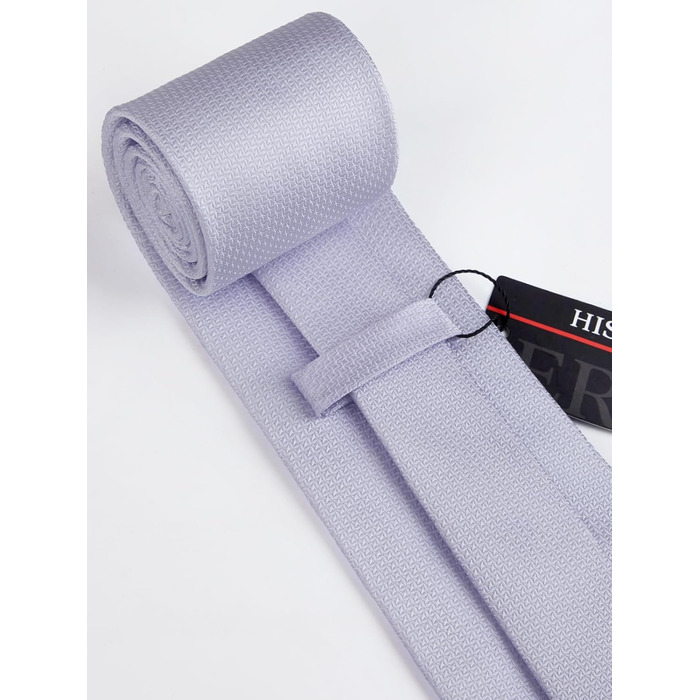 Краватка Hisdern для чоловіків: однотонна краватка з нагрудним хустиною. Класичний комплект для весілля, ділових зустрічей та свят. (Ліловий)