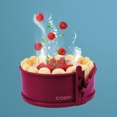 Форма для випічки Coox Springform з скляним дном 18 см бордова. Подача та нарізка без перекладання