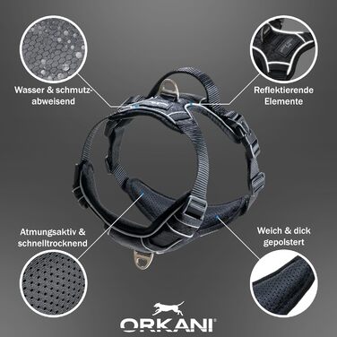 Шлейка для собак ORKANI Bravo 2025 - преміум, не тягне, з безпечним замком, дихаюча, м'яка, для маленьких, середніх та великих собак (S)