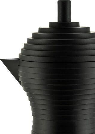 Alessi Pulcina MDL02/3 BB - Design Espresso Coffee Machine, made of cast aluminum with handle and knob made of PA, 3 cups, Black