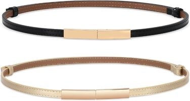 Жіночий вузький шкіряний ремінь WHIPPY з золотистою пряжкою, 105 см (для талії до 95 см)