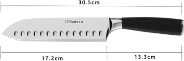 Ніж кухарський Santoku 17 см з нержавіючої сталі XFNlumere – міцний, гострий, з ергономічною ручкою