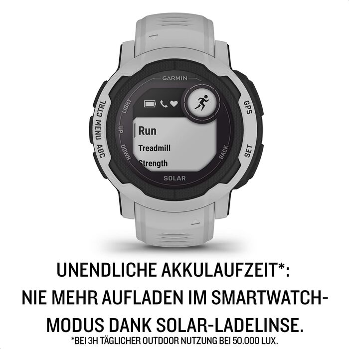 Garmin Instinct 2 Solar – смарт-годинник з GPS, сонячною зарядкою, 45 мм, сірий, для спорту та фітнесу