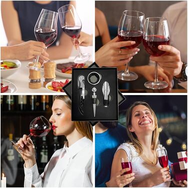 Набір сомельє: штопор, пробка, виливка, кришки для пляшок - 4 в 1