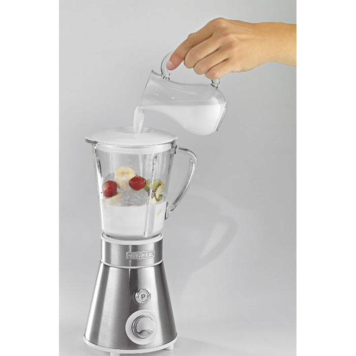 Ariete 561 Blendy Metal - Mixer with stainless steel blades - 800 ml glass jar - 2 speeds + pulse - 300 watts - Silver