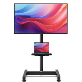Підставка для телевізора на підлозі, роликова, для плазмових/LCD/LED телевізорів 23-60 дюймів, з полицею для ноутбука, регульована по висоті, до 40 кг, VESA 400x400 мм (без шківів)
