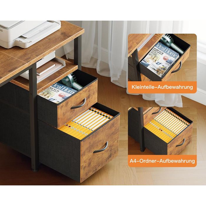 Ігровий кутовий стіл Coleshome з 2 шухлядами, 160x80 см, коричневий