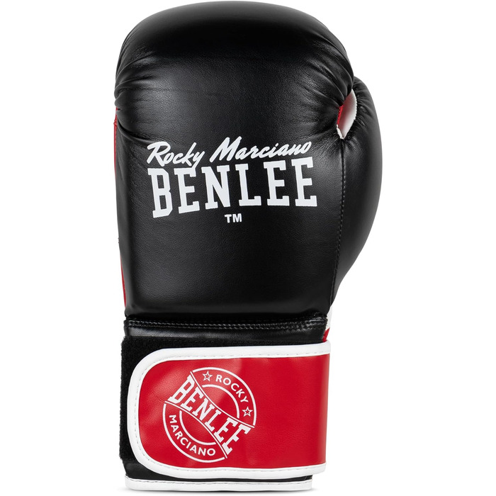 Боксерські рукавички BenLee Carlos з екошкіри, 12 oz, чорно-червоно-білі