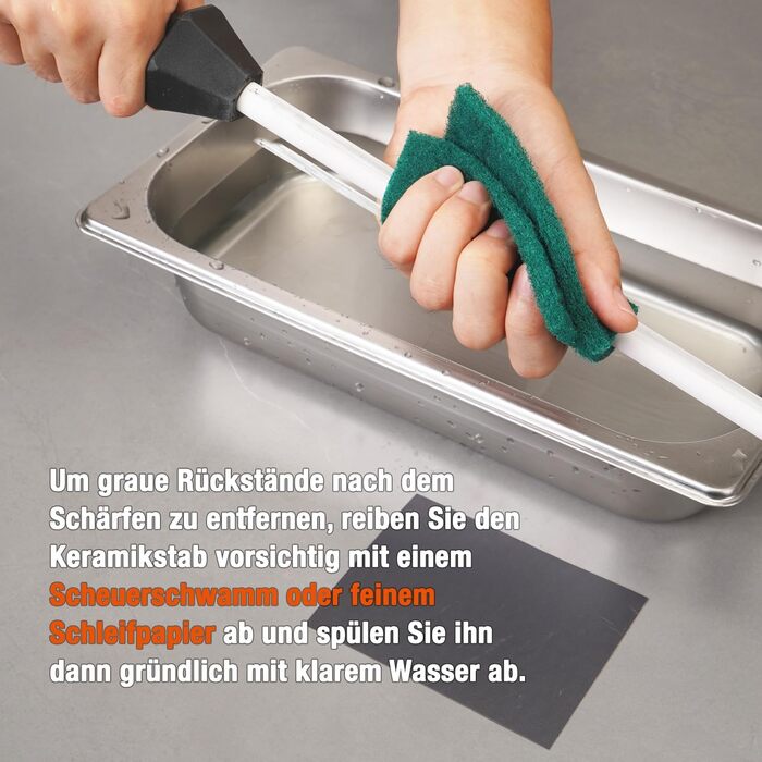 118H Professional Ceramic Sharpening Rod Kitchen Knife Sharpening Rod with Break-Resistant Cap Built-in Angle Guide