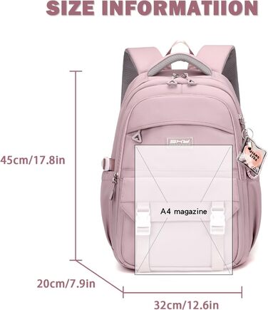 Водонепроникний рюкзак для школи JANSBEN для дівчаток та хлопчиків, багатосекційний, ідеальний для 10-річних дітей, підлітків та 5 класу, фіолетовий