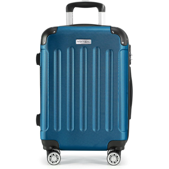 Чемоданний набір Merish: 3 шт., жорсткий корпус, коліщатка-двійники, 9 кольорів (Petrol, M)