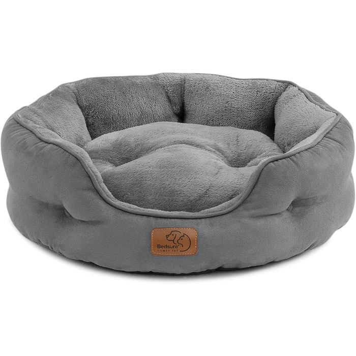 BEDSURE Cat Bed Washable - 63x53x20cm Cat Bed Grey with Reversible Inner Cushion Cat Sleeping Place for Cats or Small Dogs