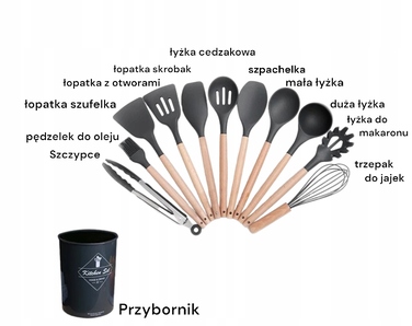 Великий набір силіконових кухонних приладів XXL