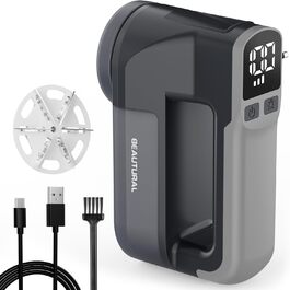 Машинка для видалення катишків Beautural: 3 швидкості, 6 лез, 1800mAh, LED, для одягу, меблів, ковдр, ворсу сірого кольору
