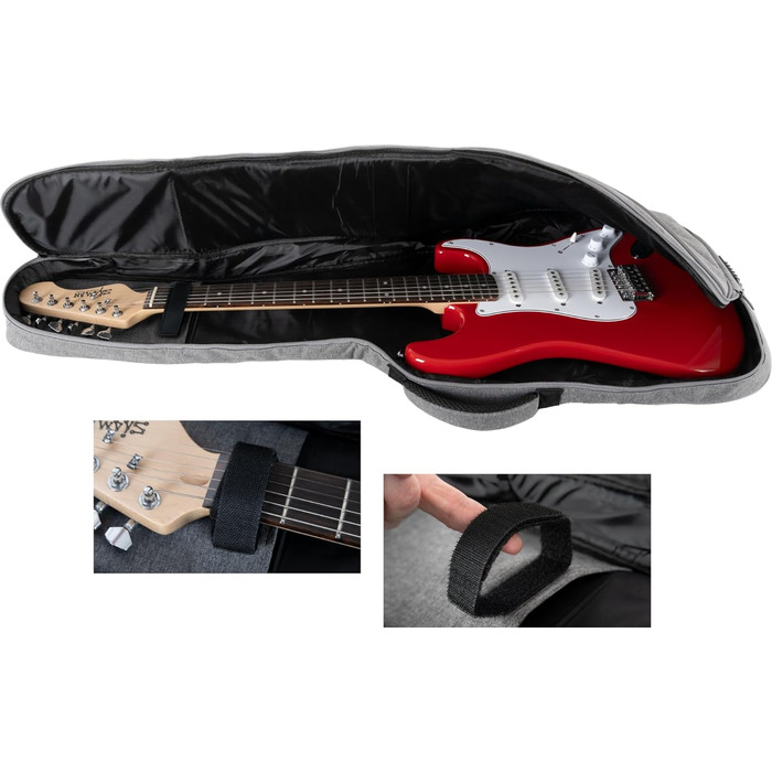 Шейман WGB-115 GY Преміум-лайн Гітарний кейс для акустичної гітари (та електрогітари) - Водовідштовхувальне та міцне покриття, регульовані ремені, сумка-органайзер