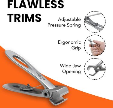 Кусачки для нігтів Kohm CP-220L прямі, 5 мм, для товстих нігтів, сріблясті