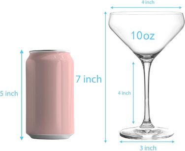 Набір келихів для Мартіні Crystal Martini 4 шт, 325 мл, преміум, без свинцю, прозорі, з подарунковою коробкою