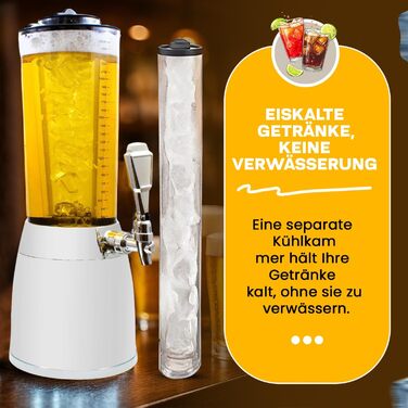 Пивна колона 4.0L з охолодженням 1.3L, хромована - для бару та дому