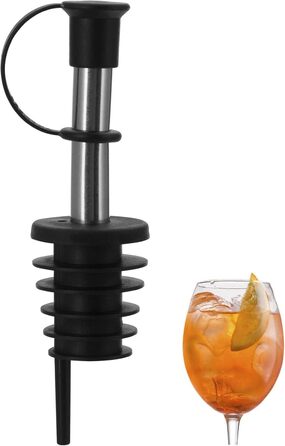 Виливний для пляшок Westmark 2 - Inox Eco-Pour, нержавіюча сталь, з кришкою, чорний/хромований