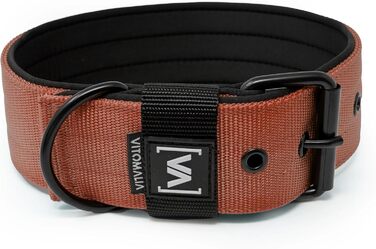 Нашийник для собак середнього розміру, 4 см, з неопреновою підкладкою, коричневий, нержавіюча сталь