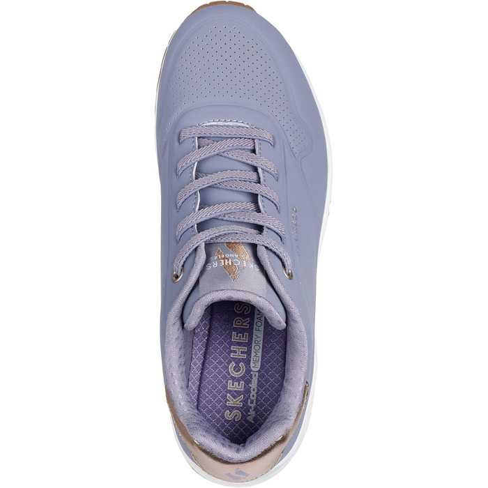 Кросівки Skechers UNO Shimmer Away для жінок (38.5 EU) – фіолетовий, рожеве золото, дихаюча сітка