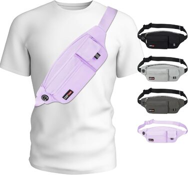 MAXTOP Поясна сумка на пояс для чоловіків та жінок, водонепроникна, для подорожей, фітнесу, йоги, бігу (фіолетова)