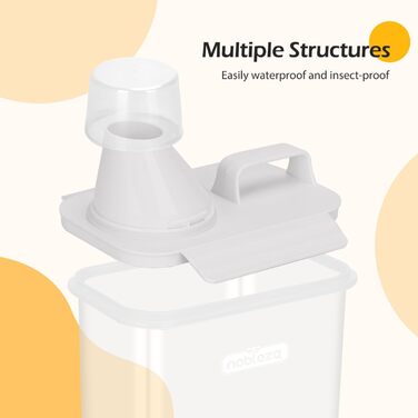Контейнер для корму для домашніх тварин Nobleza, 2.5L, з мірним стаканчиком, для собак та котів, корм, зерно, рис