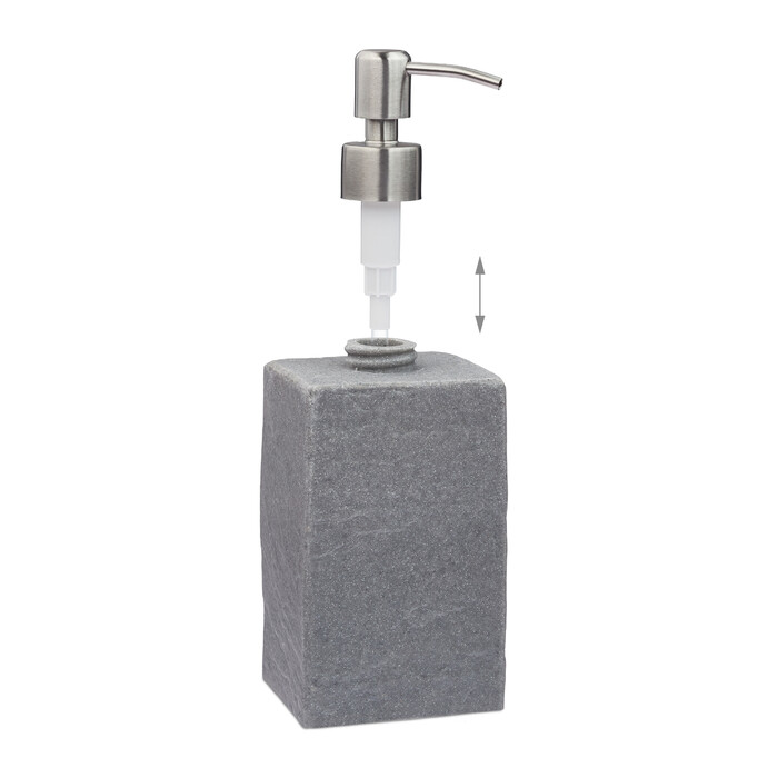 Relaxdays Soap Dispenser, Stone-Look, Square