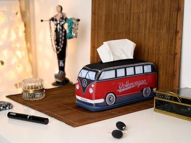 Диспенсер для паперових серветок BRISA VW Collection у стилі Volkswagen T1 Bulli (24 см, червоно-чорний)