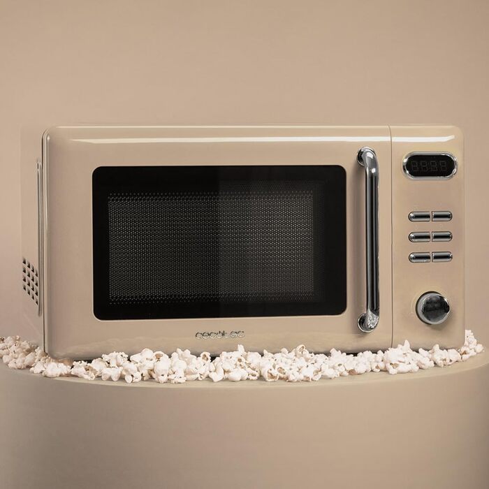 Мікрохвильова піч Cecotec Proclean 5110 Retro Blue, 20л, 700W, з грилем, 8 програм, таймер 60хв, функція розморожування, вінтажний дизайн, блокування від дітей