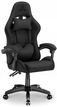 Ігрове офісне крісло HELL'S CHAIR Rainbow Black, обертове, тканина