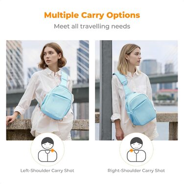 Сумка для камери K&F Concept, сумка-переноска на плечі, фоторюкзак, маленький, водонепроникний, регульований плечовий ремінь, рюкзак для DSLR/SLR камери, об'єктив, 5 літрів, блакитний