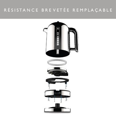 Електричний чайник Dualit Classic з нержавіючої сталі, 1.7л, 3kW, з фільтром для води, чорний