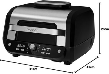 Cecotec Oil-Free Hot Air Fryer, 8 L, Cecofry FireDome 8000 Pro. 1700 W, Double Heating, 4 Grill Levels, 12 Predefined Modes, Adjustable Temperature and Time, 8-Liter Accessory Kit