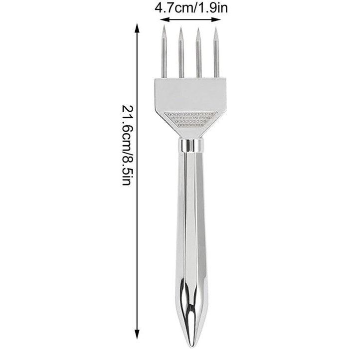 Stainless steel ice pick, 21.6 cm length, three tines, ice crusher for kitchen, bar, and restaurant