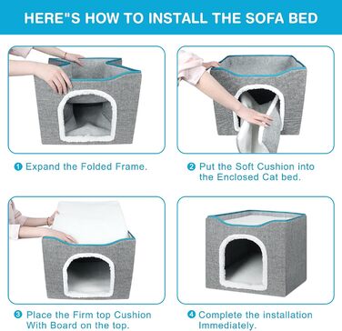 Кігтечка-будиночок для котів Brian & Dany, сіра, 40x40x32 см з ігровим м'ячиком та когтеточкою