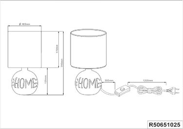 Торшер Reality Leuchten Esna R50651025, кераміка, тканинний абажур білий/сірий, для дому