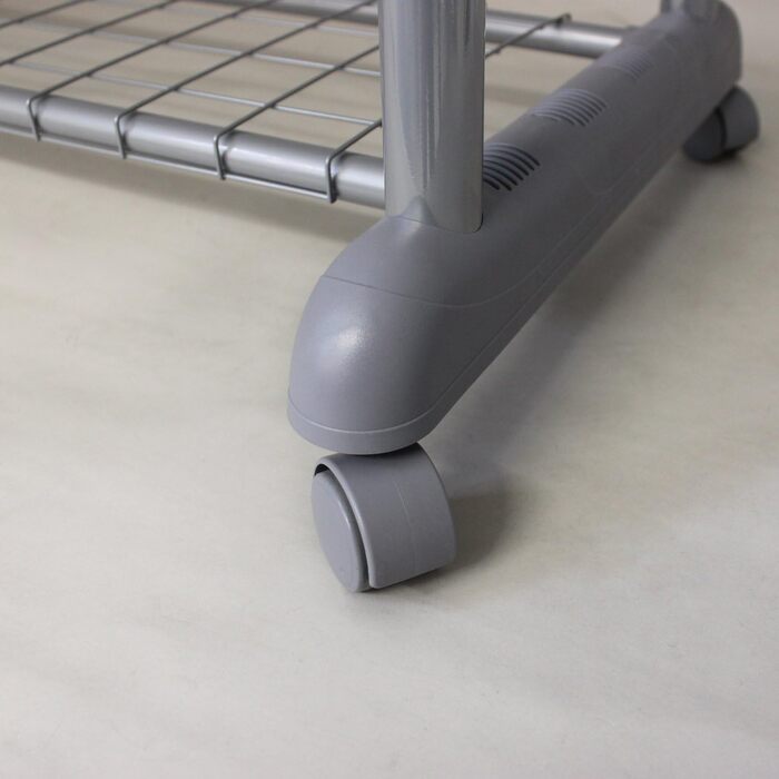 Double clothes rail with two garment rods, clothes rack on wheels