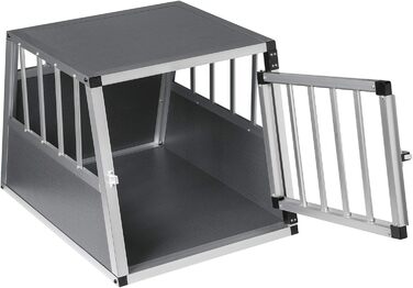 Транспортна переноска для собак та котів EUGAD, алюміній, 54x69x51 см, сіра