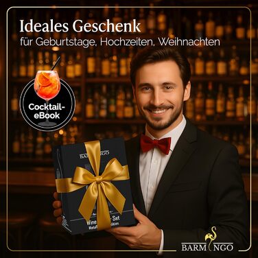 Охолоджувач для вина BARMINGO з нержавіючої сталі з 2 охолоджувальними акумуляторами – охолоджувач напоїв та охолоджувач пляшок для вина, шампанського, ігристого вина | Подвійний сектанкулер з охолоджувальними манжетами | Охолоджувач для винних пляшок | (