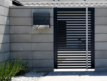 Поштовий ящик з газетницею з нержавіючої сталі, настінний, з замком та газетницею - лазерне гравіювання (Модель 4)