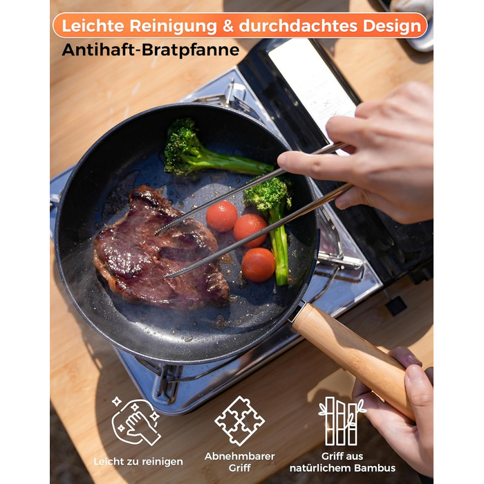 Набір кухонного посуду для кемпінгу KingCamp з антипригарним покриттям (4 шт.)