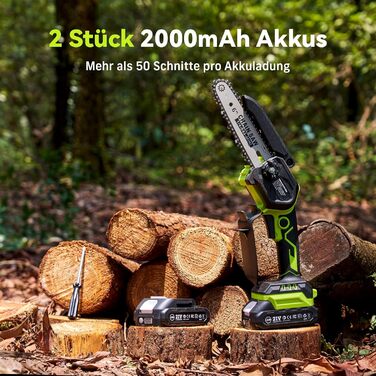Акумуляторна міні-пила Supstable S3 Lite-green: 6-дюймова ручна електрична пила для гілок та дерева