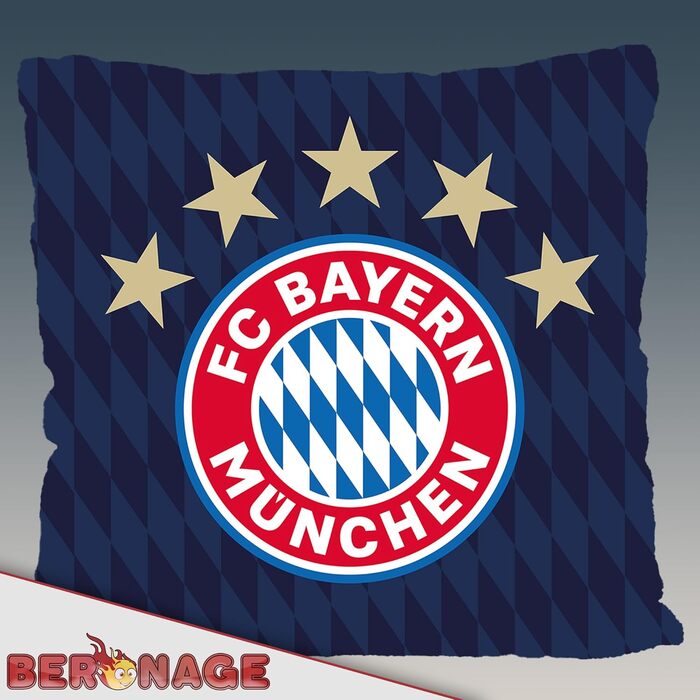 Двостороння подушка FC Bayern München 40x40 см з гравцями (Neuer, Kane, Müller, Tel) – декоративна подушка для дивана й ліжка, футбольний сувенір, ідеальна для фанатів, сумісна з постільною білизною ФКБ