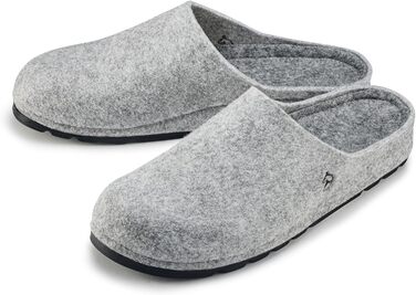 Фетрові тапочки ESTRO для чоловіків - теплі зимові тапочки з гумовою підошвою (45 EU, сірий)