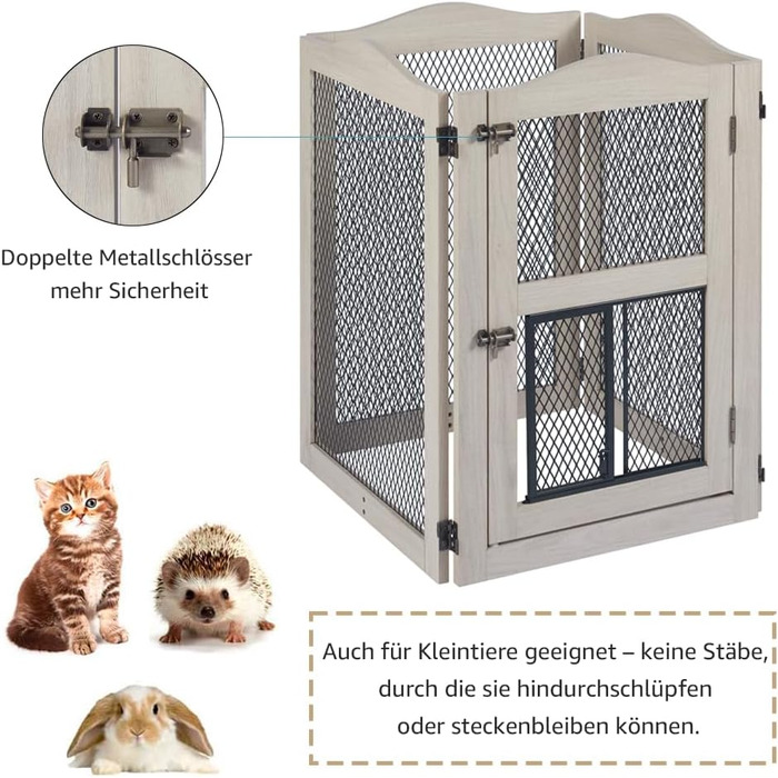 Захисний бар'єр для каміну Unipaws, огорожа для собак, 6 панелей, без свердління, білий (сірий)