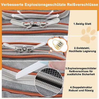 Транспортна сумка для котів та собак до 7 кг Demigreat, дихаюча переноска для середніх та маленьких котів та собак, сіра, 42x22x25 см