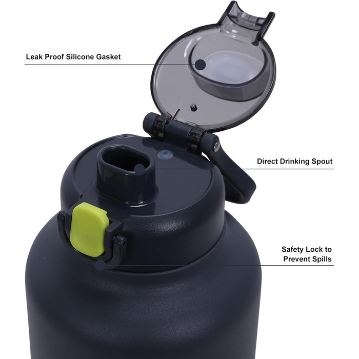 GiNT Ізольована пляшка для води з нержавіючої сталі для собак та людей, багаторазова поїлка-дозатор знімними мисками та сумкою, не протікає, для прогулянок, походів, кемпінгу, авто (темно-сірий)